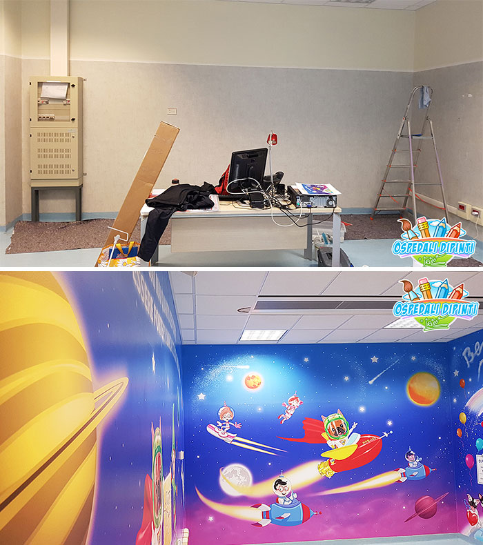 This Italian Painter Turns The Hospital's Walls Into An Enchanted Kingdom To Help Children Deal With Their Fears