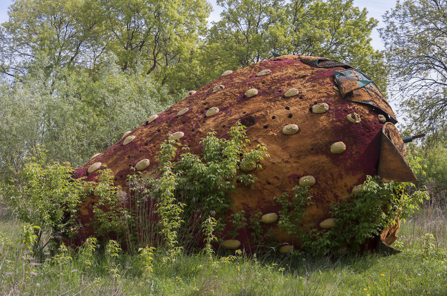 We Captured This Huge, Abandoned Strawberry Twice - In The Springtime And In The Wintertime. The Difference Is Significant! (10 Pictures)