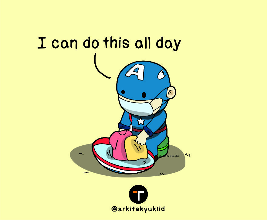 Captain Rogers Doing His Laundry