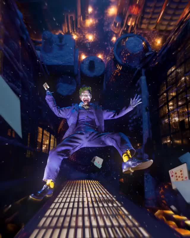This Photo Of The Joker Free-Falling Was Made Using An Action Figure And Things Around The House