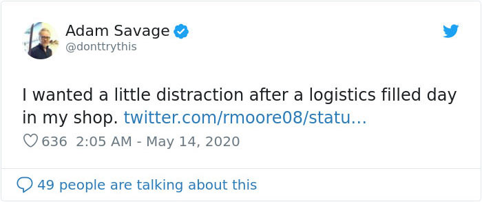 Adam Savage Makes A Statement About People Who Refuse To Wear A Mask, Shuts Down Idiots One By One Adam Savage Makes A Statement About People Who Refuse To Wear A Mask, Shuts Down Idiots One By One