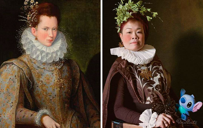 A Lady Of The Court With Dog By Lavinia Fontana