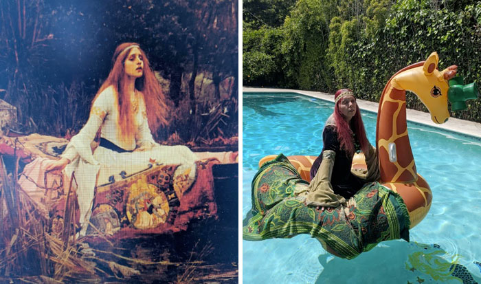 Lady Of Shallot With Giraffe