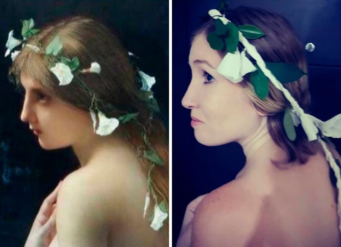 Nymph With Morning Glory Flowers - Jules Joseph Lefebvre