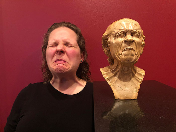 F. Messerschmidt’s “The Vexed Man,” Carved In Alabaster 300 Years Ago. I Bought A Copy To Enjoy At Home After Falling In Love With The Original At The Getty Last Year.