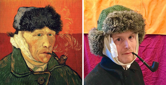 Self-Portrait With Bandaged Ear And Pipe, 1889 By Van Gogh