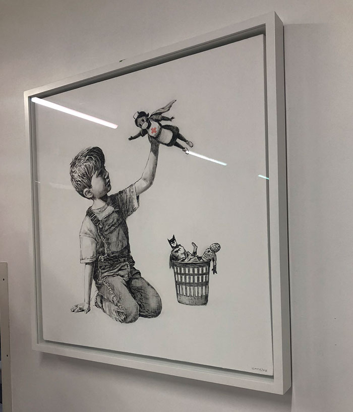 Banksy Gifts A Hospital His Newest Painting Where He Honors Healthcare Workers Banksy Gifts A Hospital His Newest Painting Where He Honors Healthcare Workers