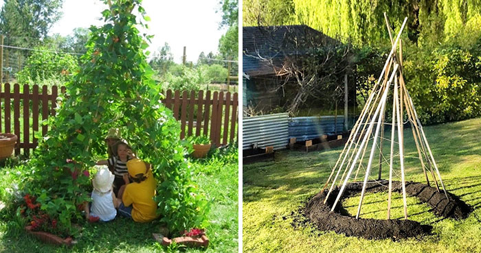 People Are Growing Magical Bean Pole Garden Tents For Their Kids