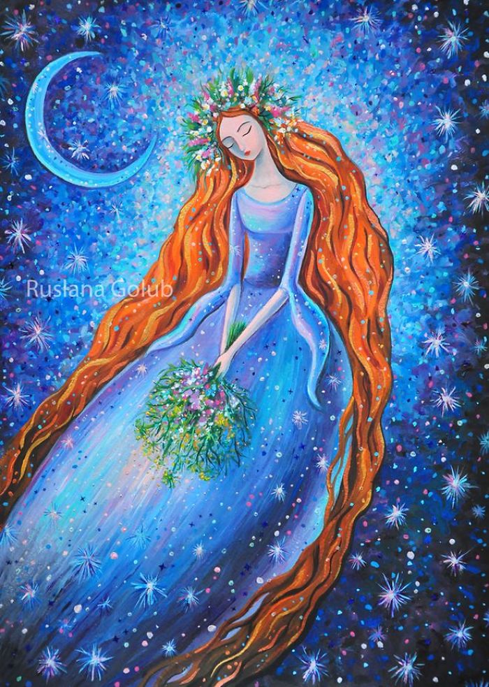 Moon, Stars, Horses, Redhead Maidens And Magical Creatures In Ruslana Golub's Artworks Moon, Stars, Horses, Redhead Maidens And Magical Creatures In Ruslana Golub's Artworks