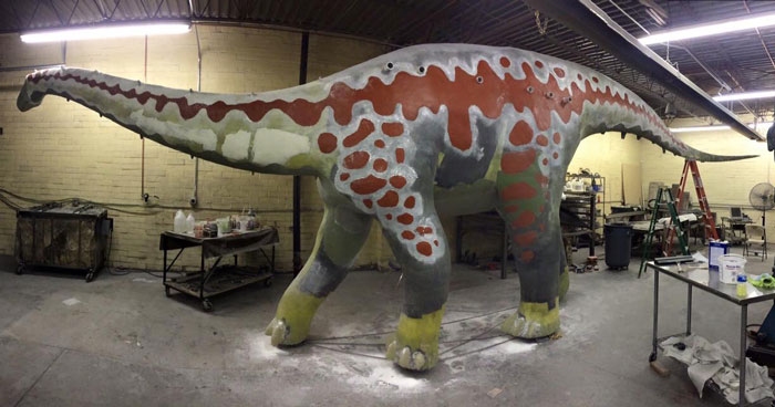 This Dad Should Win An Award For Building An Incredible 14-Meter Dinosaur Jungle Gym For His Kids