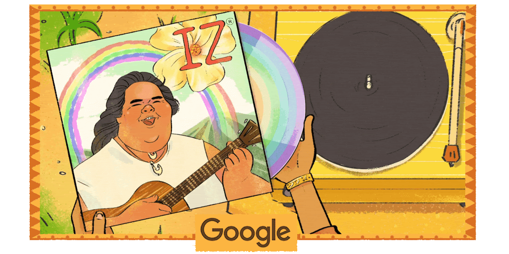 Google Doodles A Video Celebrating Hawaiian “Over The Rainbow” Singer IZ’s 61st Birthday Google Doodles A Video Celebrating Hawaiian “Over The Rainbow” Singer IZ’s 61st Birthday