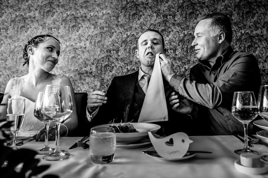 This Groom Needing Some Help At Dinner