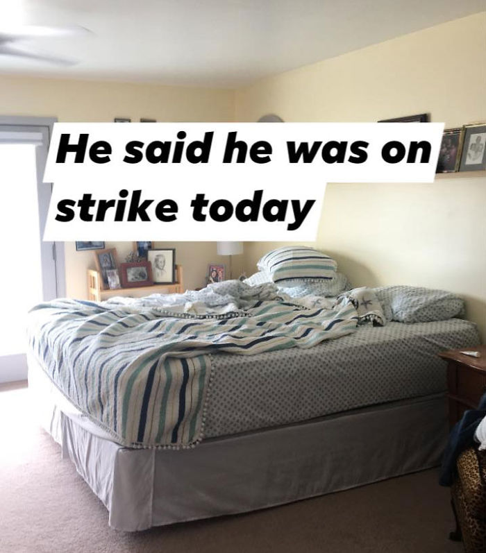 Wife Documents Husband’s Hilarious Attempts To Make The Bed After Doing It Herself For 45 Years Wife Documents Husband’s Hilarious Attempts To Make The Bed After Doing It Herself For 45 Years