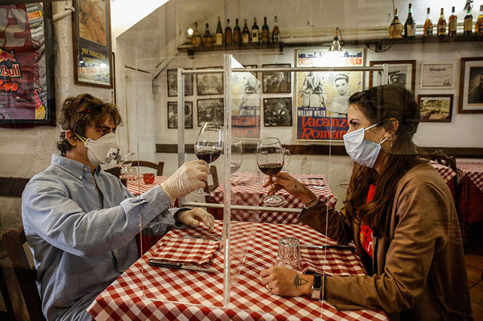 Restaurants In Italy Give A Glimpse Of What Post-Lockdown Life Might Look Like