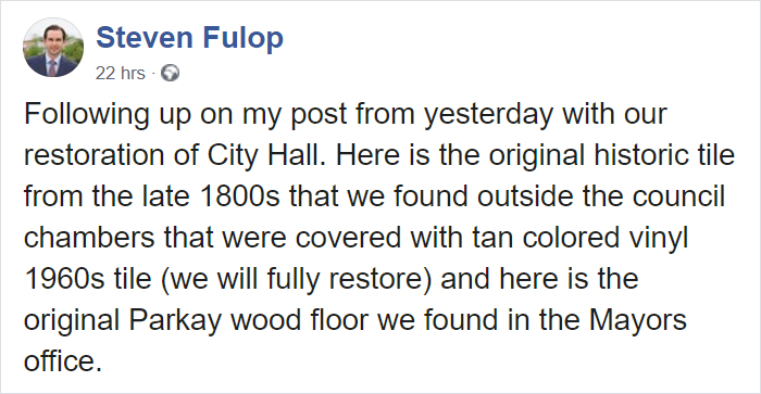 After City Hall Renovation Unveils A Stunning Early 20th Century Tiled Floor, People Start Sharing Their Own Unexpected Discoveries As Well After City Hall Renovation Unveils A Stunning Early 20th Century Tiled Floor, People Start Sharing Their Own Unexpected Discoveries As Well