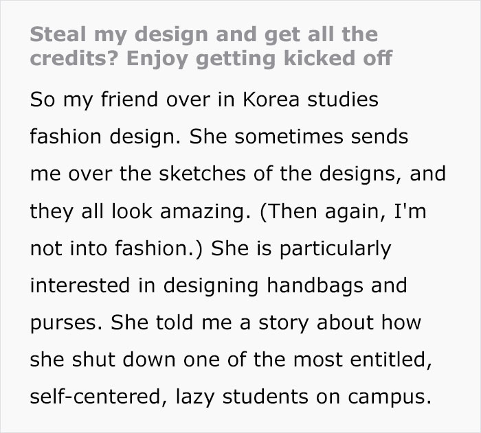 Girl Has Her Fashion Designs Stolen By Another Student, Devises A Plan To Humiliate Her With Bait Girl Has Her Fashion Designs Stolen By Another Student, Devises A Plan To Humiliate Her With Bait