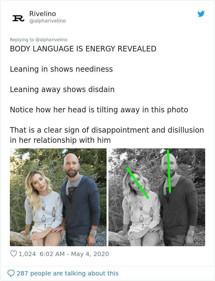 Twitter User Tells Males To Not Lean Into Their GFs Because It Makes Them Look Weak, Gets Called Out Twitter User Tells Males To Not Lean Into Their GFs Because It Makes Them Look Weak, Gets Called Out