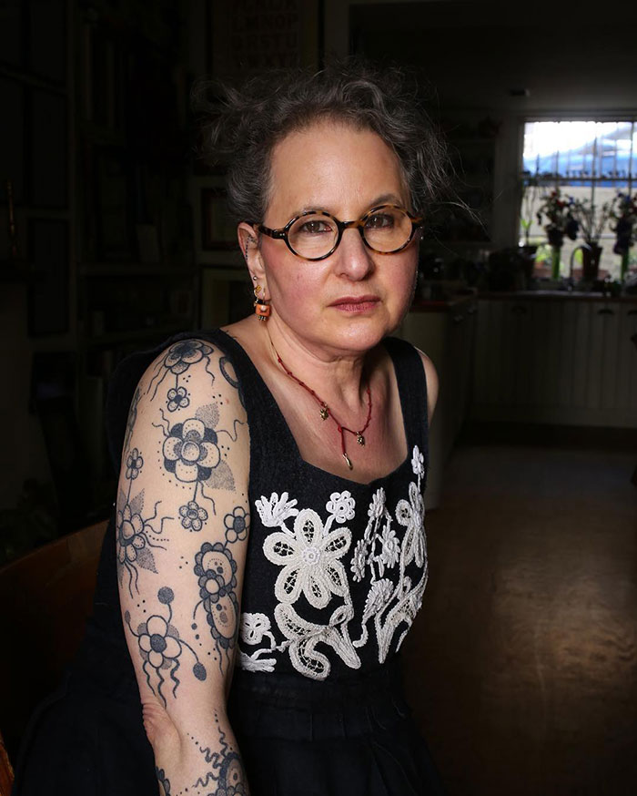 Carey With Unique Freehand Tattoos