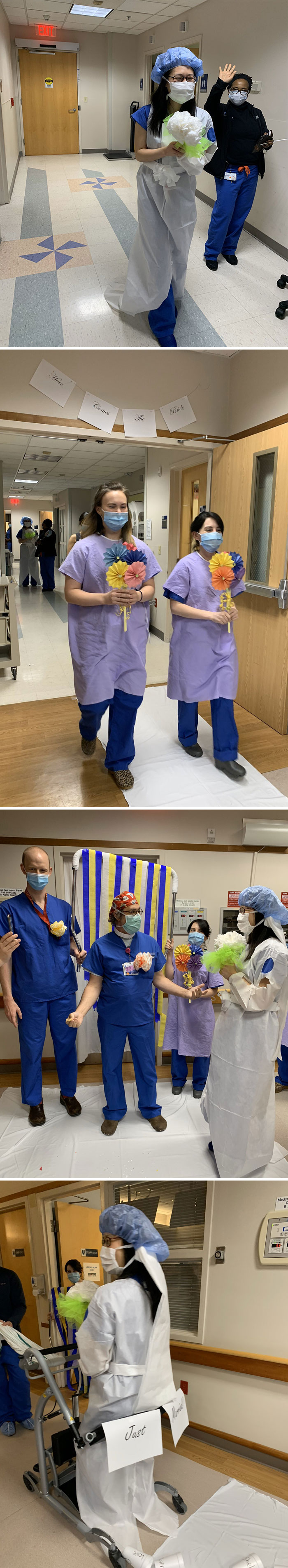 When Your Co-Resident’s Wedding Has Been Thrown Off By Covid-19, You Do Your Best PPE For A Hospital Ceremony