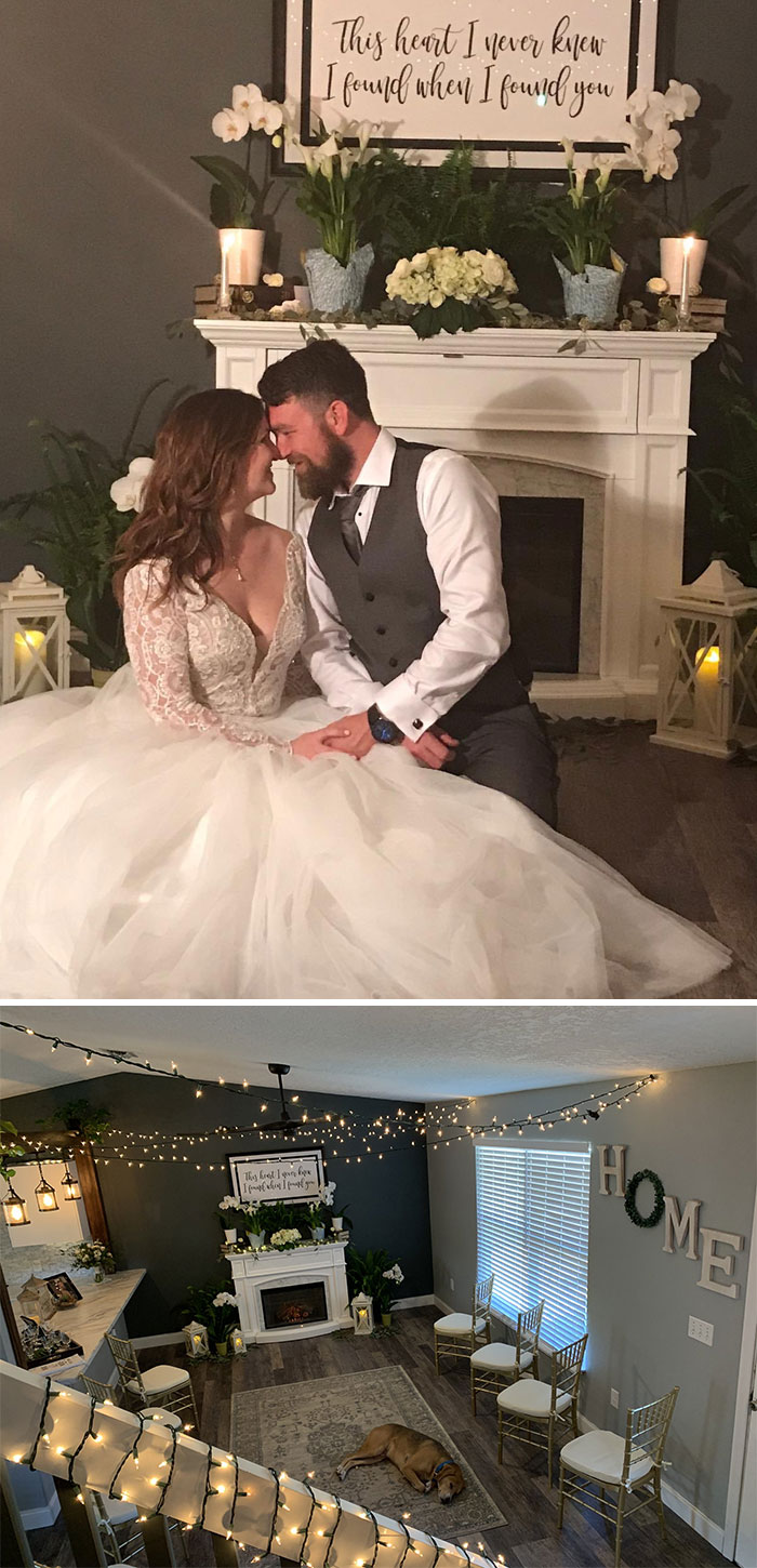 Relieved To Put All The Corona Wedding Madness Behind Us. Here’s Our Living Room Dressed Up In Less Than 24 Hours To Have Our Wedding While We Still Could