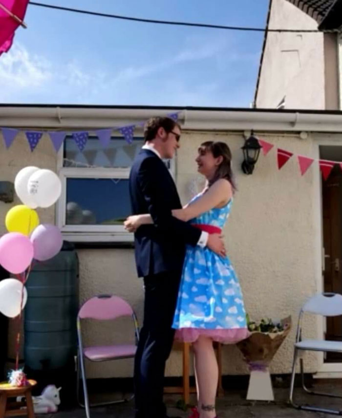 Our Wedding Was Cancelled. So We Had A Lockdown Zoom Wedding In Our Garden