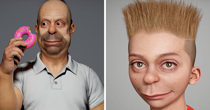 Artist Comes Up With Cursed Imagery As He Tries Realistically Recreating ‘The Simpsons’ Characters
