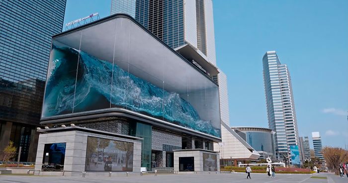 This Massive Wave Crashing In A Seoul “Aquarium” Is The World’s Largest Anamorphic Illusion