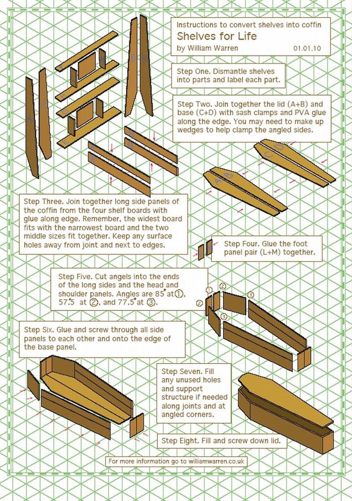 Eco-Responsible Furniture: This Bookshelf Can Be Reassembled Into A Coffin After The Owner's Death Eco-Responsible Furniture: This Bookshelf Can Be Reassembled Into A Coffin After The Owner's Death