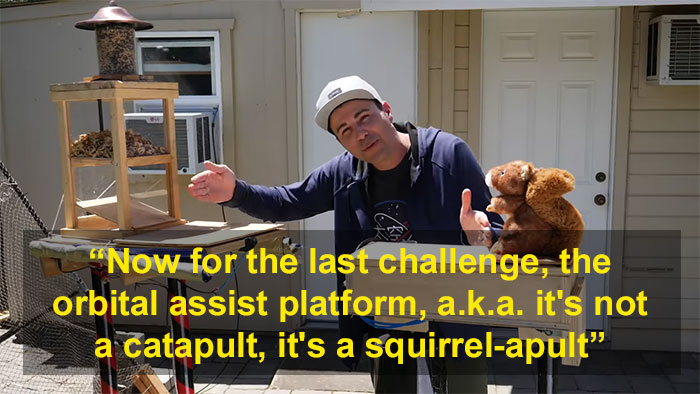 Former NASA Engineer Builds The Perfect Squirrel-Proof Bird Feeder And Watches Them Battle For The Treats