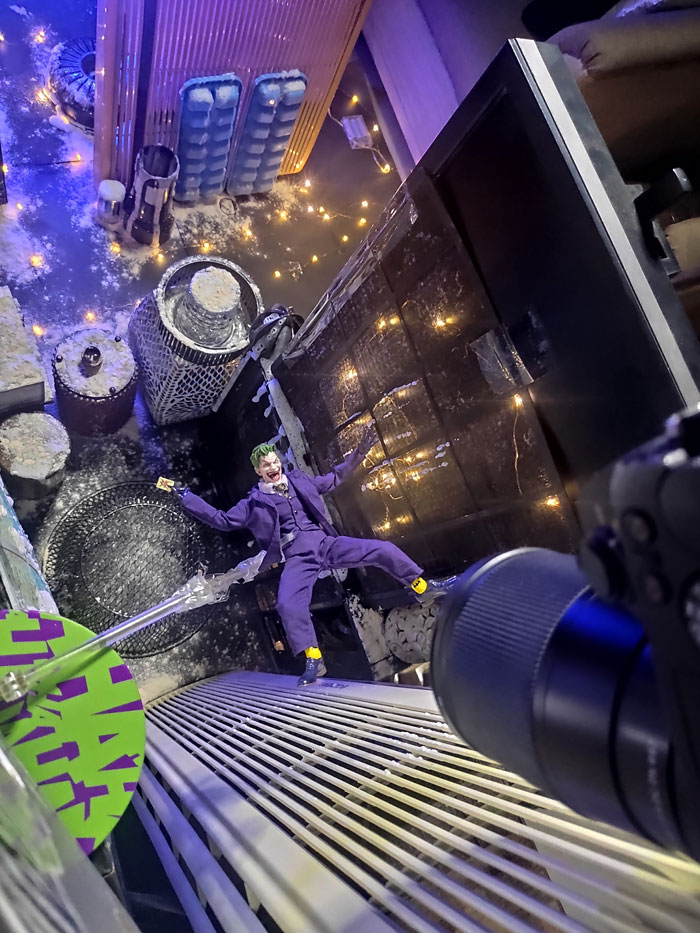 This Photo Of The Joker Free-Falling Was Made Using An Action Figure And Things Around The House