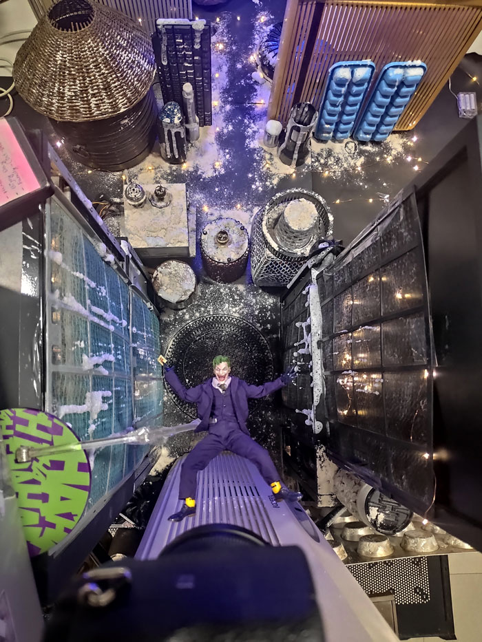 This Photo Of The Joker Free-Falling Was Made Using An Action Figure And Things Around The House