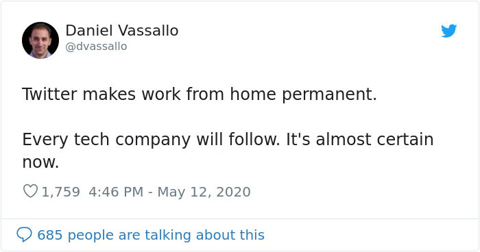 After Working Remotely For 2 Months, Twitter Says They'll Allow Employees To Work From Home Forever