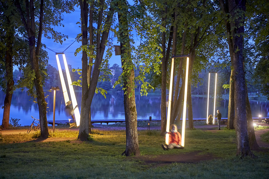 We Photographed The Swing Park Installed In Trakai, Lithuania We Photographed The Swing Park Installed In Trakai, Lithuania