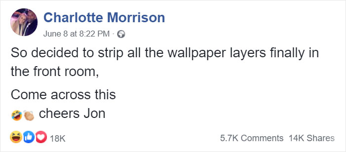 Woman Strips Down Wallpaper, Finds A Piece Of Advice From 1997 From The Previous Owner Underneath It Woman Strips Down Wallpaper, Finds A Piece Of Advice From 1997 From The Previous Owner Underneath It