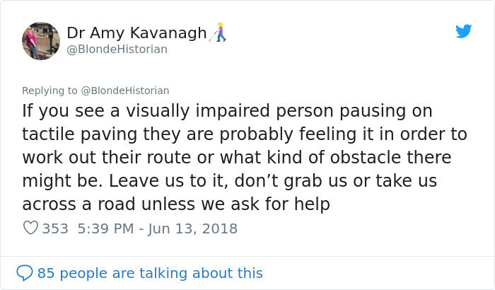 Woman Educates People On Barriers Blind Individuals Experience By Sharing Some Key Information On Tactile Paving Woman Educates People On Barriers Blind Individuals Experience By Sharing Some Key Information On Tactile Paving