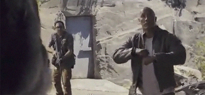 In Rampage (2018), When Dwayne The Rock Johnson's Character Signs "It's Me", He Uses The American Sign Language Symbol For "Rock"