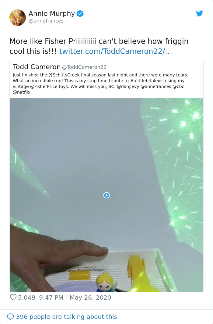 How Dan Levy, Annie Murphy, And Schitt's Creek Made My 'A Little Bit Alexis'/Fisher Price Tribute Go Viral