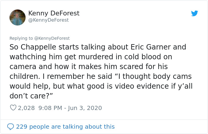 Person Shares How Dave Chappelle Schooled A Privileged White Girl On Police Brutality