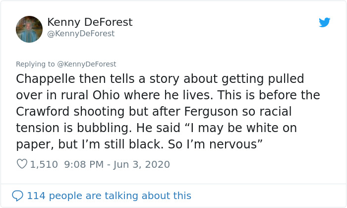 Person Shares How Dave Chappelle Schooled A Privileged White Girl On Police Brutality