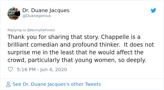 Person Shares How Dave Chappelle Schooled A Privileged White Girl On Police Brutality Person Shares How Dave Chappelle Schooled A Privileged White Girl On Police Brutality