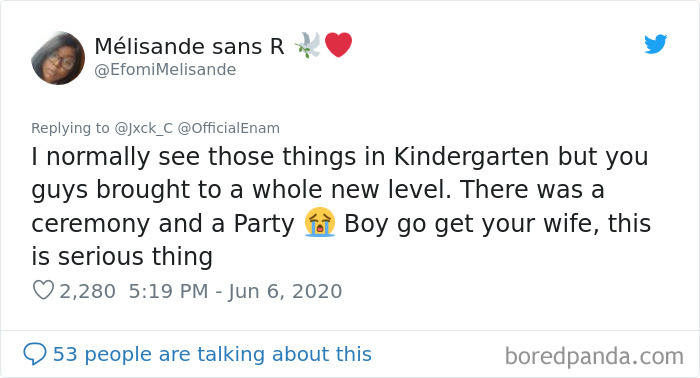 Guy Jokes That He Hasn’t Seen His ‘Wife’ Since They Got 'Married' In Preschool, Reunites After 16 Years On Twitter Guy Jokes That He Hasn’t Seen His ‘Wife’ Since They Got 'Married' In Preschool, Reunites After 16 Years On Twitter