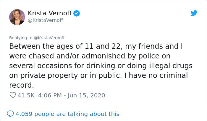 Woman Shares All The Crimes She's Committed Despite Having No Criminal Record To Illustrate White Privilege