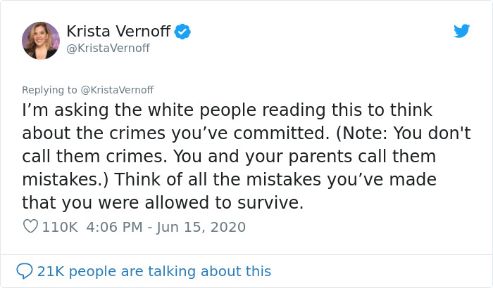 Woman Shares All The Crimes She's Committed Despite Having No Criminal Record To Illustrate White Privilege