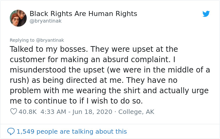 Customer Gets So Upset Over Waiter Wearing A 'Don't Be Racist' T-Shirt That He Leaves A Negative Review, And Now Everyone Is Trolling Him Customer Gets So Upset Over Waiter Wearing A 'Don't Be Racist' T-Shirt That He Leaves A Negative Review, And Now Everyone Is Trolling Him