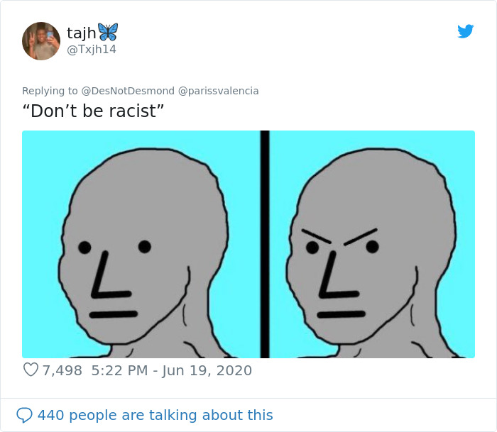 Customer Gets So Upset Over Waiter Wearing A 'Don't Be Racist' T-Shirt That He Leaves A Negative Review, And Now Everyone Is Trolling Him Customer Gets So Upset Over Waiter Wearing A 'Don't Be Racist' T-Shirt That He Leaves A Negative Review, And Now Everyone Is Trolling Him