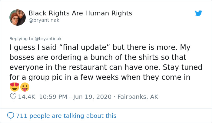 Customer Gets So Upset Over Waiter Wearing A 'Don't Be Racist' T-Shirt That He Leaves A Negative Review, And Now Everyone Is Trolling Him Customer Gets So Upset Over Waiter Wearing A 'Don't Be Racist' T-Shirt That He Leaves A Negative Review, And Now Everyone Is Trolling Him