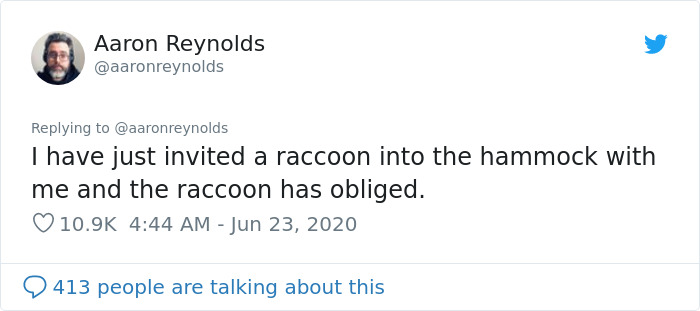 Guy With Poor Eyesight Thinks His Cat Is Climbing Into A Hammock, Realizes It's An Unwelcome Guest Too Late