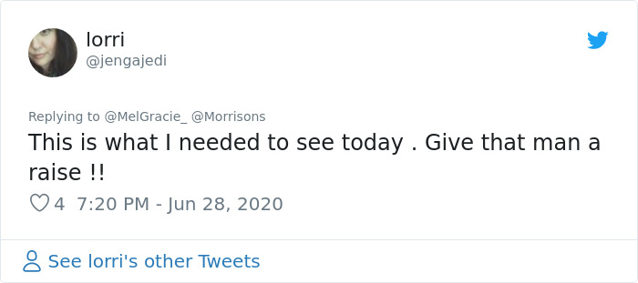 Security Guard For A Morrisons Store Goes Viral For Shielding A Waiting Dog From The Rain With His Umbrella