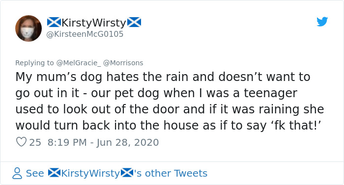 Security Guard For A Morrisons Store Goes Viral For Shielding A Waiting Dog From The Rain With His Umbrella Security Guard For A Morrisons Store Goes Viral For Shielding A Waiting Dog From The Rain With His Umbrella