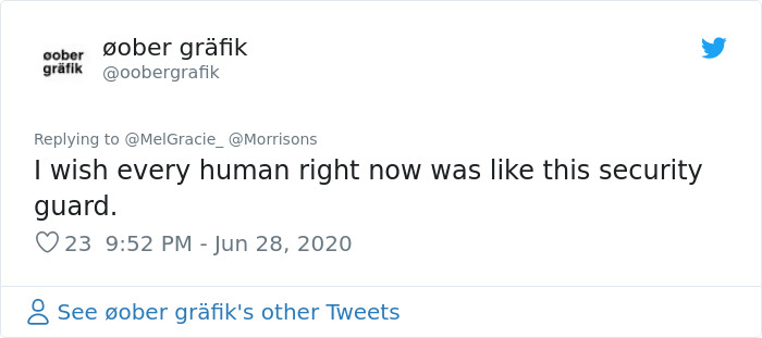 Security Guard For A Morrisons Store Goes Viral For Shielding A Waiting Dog From The Rain With His Umbrella